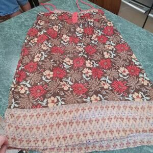 Mossimo Womens Dress Large Floral Sleeveless Boho Sundress Peasant Cottagecore